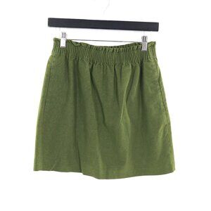 J.Crew Linen Pull On Skirt Womens 0 Green Vacation Cruise Forest Resort Goblin